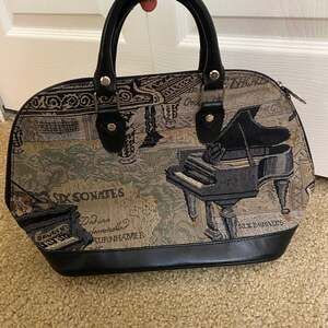 Signare Tapestry Handbag Music Theme Piano Sheet Music Purse